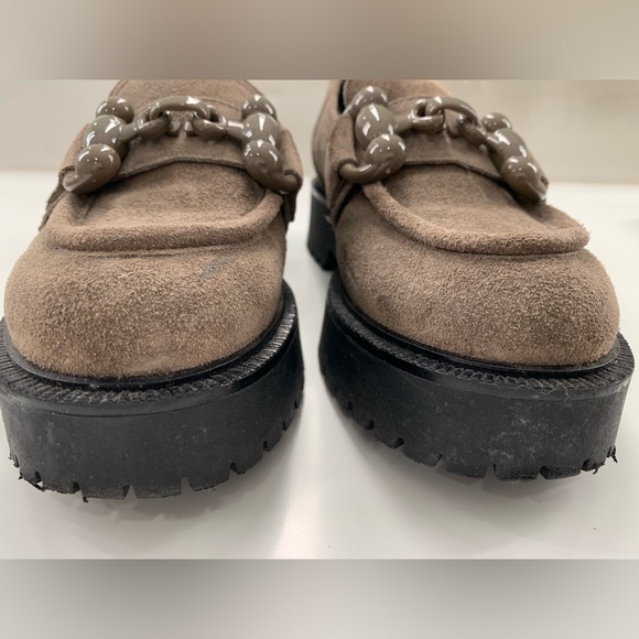 Ateliers Kai Tan Suede Loafers Sz 37 (US 7) Unique Toggle Black Lug Sole Italian - Picture 13 of 15